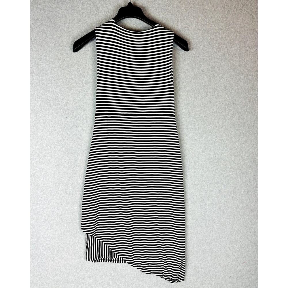 New Soma Womans Sz Medium Dress Asymmetrical Black Striped Sleeveless NWT - Picture 8 of 11